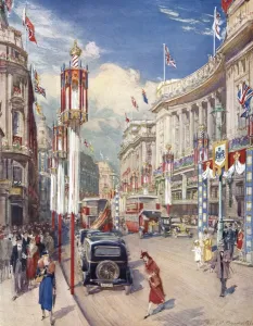 Regent Prints: Coronation 1937 - Regent Street decorated