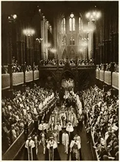 Crowned Prints: Coronation - King George VI, crowned leaving Abbey 1937