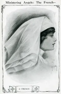 Veil Prints: Costumes of the Red Cross: an French nurse, 1915