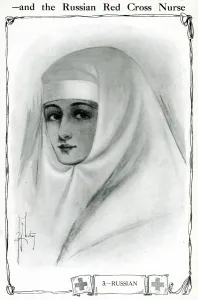 Veil Prints: Costumes of the Red Cross: an Russian nurse, 1915