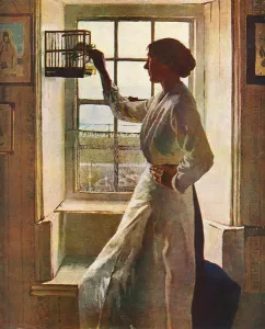 Feeding Prints: The Cottage Window by Harold Harvey
