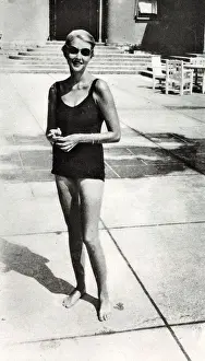 Beach Prints: Countess Haugwitz-Reventlow at Monte Carlo Beach pool