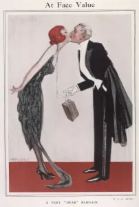 Tuxedo Prints: Couple Kissing 1920s