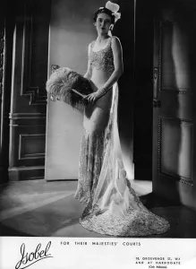 Ostrich Prints: Court gown by Isobel 1938