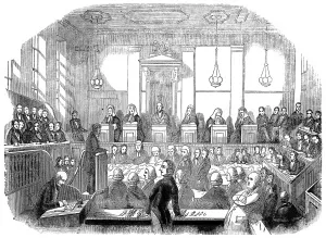 July Prints: Court room scene, Mr M Naughten trial