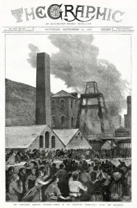 Disaster Prints: Front cover of The Graphic, of the pit-mouth immediately after the explosion