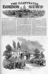 Crowds Prints: Front cover of The Illustrated London News, 18 August 1849