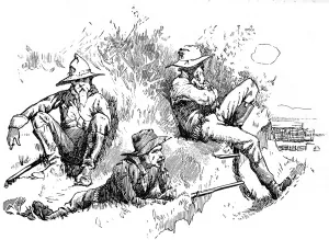 Guarding Prints: Two Cowboys guarding their ranch, c. 1887