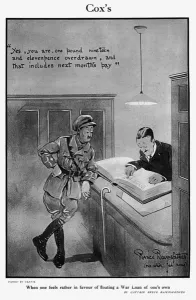 Cash Prints: Coxs by Bruce Bairnsfather, WW1 cartoon