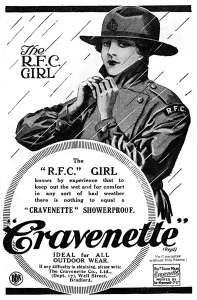 Services Prints: Cravenette coats featuring the RFC girl, 1918