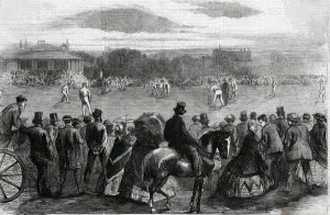 Cricketers Prints: Cricket match England v NSW at Lords in 1863