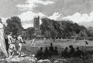 Eton Prints: Cricket match at Winchester Eton v Winchester Colleges