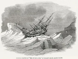 Winter Prints: Critical position of the ship, the Investigator, part of the Ross Arctic expedition