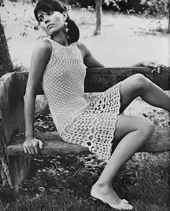Bench Prints: Crochet moonray dress by Clobber, 1966