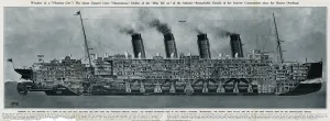 Liners Prints: Cross-section of the Liner Mauretania by G. H. Davis