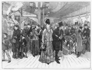Crowded Prints: Crowded platform, South Western Railway station