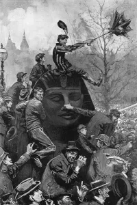 Climbing Prints: Crowds gather to watch the annual Lord Mayors show, London