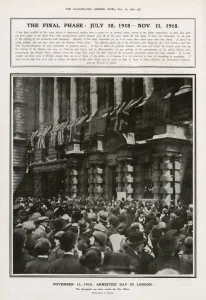 Crowds Prints: Crowds outside the War Office on Armistice Day