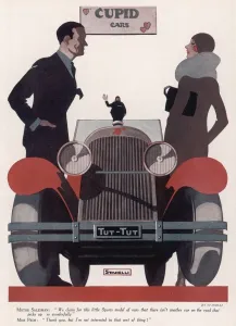 Cloche Prints: Cupid Cars cartoon by Stanelli