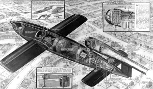 Bomb Prints: Cutaway Diagram of the V-1 Flying Bomb; Second World War
