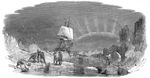 Ross Prints: Cutting a channel through the ice, Arctic, c. 1849