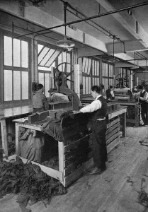 Cutting Prints: Cutting sixty khaki uniforms at once, WW1