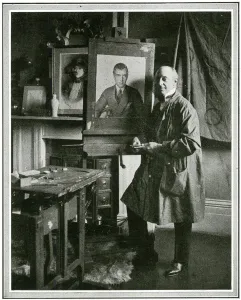 Roberts Prints: Cyril Roberts working on portrait of Prince George