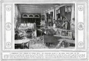 Ruined Prints: Damage inside a building, Scarborough, WW1