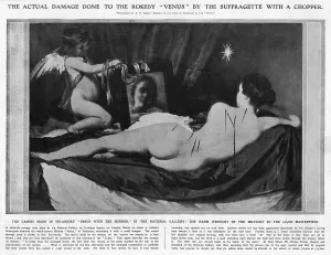 Venus Prints: Damage done to the Rokeby Venus by suffragette
