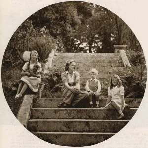 Steps Prints: Daphne du Maurier at their Cornish home, Menabilly, 1945