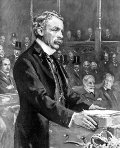 Welsh Prints: David Lloyd-George in Parliament, 1909