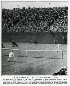 Brookes Prints: Davis Cup tennis match, McLoughlin v Brookes, New York
