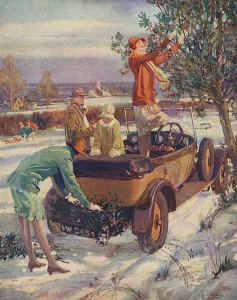 Gathering Prints: The Day before Christmas: Gathering the Holly by Millar Watt