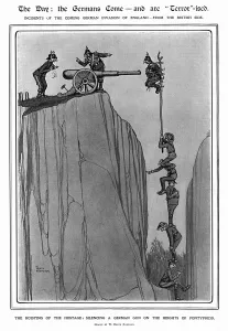 Rocks Prints: The Day, Heath Robinson - the hoisting of the hostage