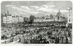 Market Prints: The Last Day of the Old Smithfield Market, London 1855
