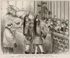 Feet Prints: Dead Pope Pius IX Lying in state