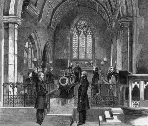 Prints of His funeral service at Hughenden Church Date: 1881 June Prints: DEATH / FUNERALS / DISRAELI