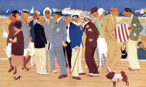 Baron Prints: Deauville Devotees Potted on the Plage by Mundo