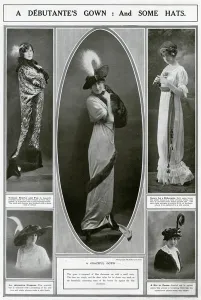 Wrap Prints: Debutante women modelling the lastest fashion 1913