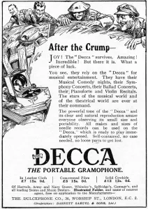 Portable Prints: Decca advertisement, WW1