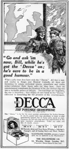 Gramophone Prints: Decca advertisement, WW1