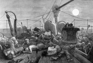 Steamer Prints: Deck of a Mail Steamer in the Red Sea, 1872