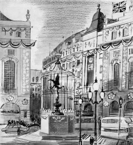 Décor Prints: Decor of the Coronation route, 1953