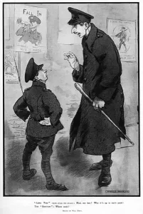 Owen Prints: A Deep Question by Will Owen, WW1 cartoon