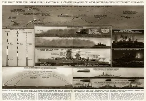 Manoeuvres Prints: Defeat of the Graf Spee by G. H. Davis