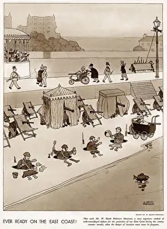 1941 Prints: Defence during the summer months from the beach