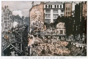 Street Prints: Demolition works underway on a site in Oxford Street