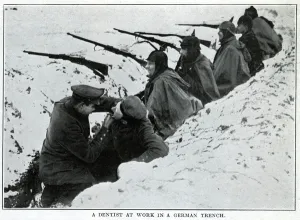 Teeth Prints: Dentist at work in a German trench