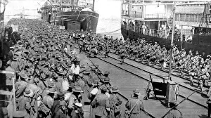 Departure Prints: The departure from Melbourne of the Australian expedition for the Great War