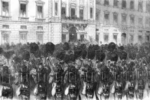 Balcony Prints: Departure of Scots Fusiliers for Crimean War, 1854